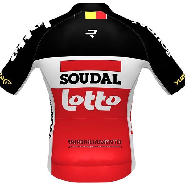 Abbigliamento Lotto Soudal 2020 Manica Corta e Pantaloncino Con Bretelle Nero Bianco Rosso - Clicca l'immagine per chiudere